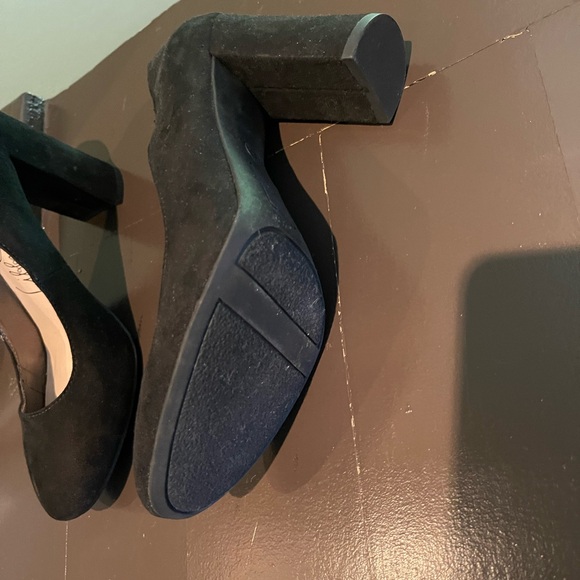 Libby Edelman Sean Black Faux Suede Block Heel Womens Fashion Heels Size 7 - Picture 4 of 6